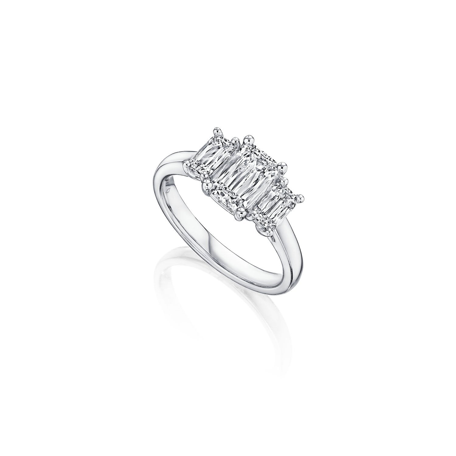 Fink's Exclusive Platinum ASHOKA® Three Stone Engagement Ring